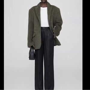 Anine bing quinn blazer in dark army green